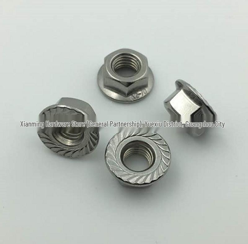 Color-Plated Stainless Steel 304 Hex Flange Nut with Anti-Slip Patterned Teeth DIN6923