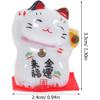 Wakauto 3 Pcs 1" Lucky Cat Statue Japanese Maneki Neko Waving Cats Ceramic Figurines Feng Shui Miniature Animal Statue Decoration for Shop, Home, Car