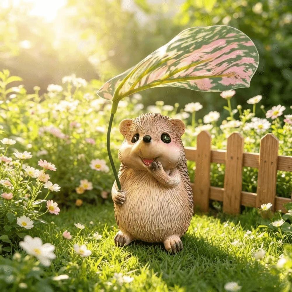 Realistic Hedgehog Statue Handcrafted Look Garden Animal Statue Yard Landscaping