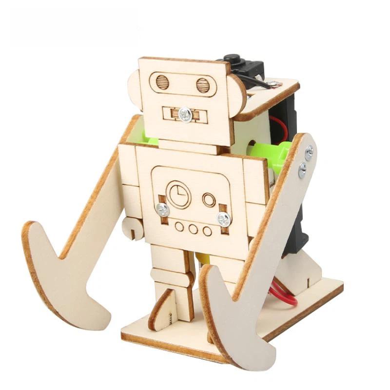 Wooden Walking Robot DIY Assemble Kit STEM Educational Learning Toy for Kids Family Game Night Creative Surprise Gift