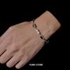 Fashion Black White Zircon Splicing Bracelet For Man Hip Hop Luxury Titanium Steel Non Fading Couple Bracelet  Wholesale