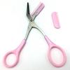 Tijeras, peine para cejas, herramienta cosmética para pestañas, recortador, pinzas para el pelo, conjunto para mujer