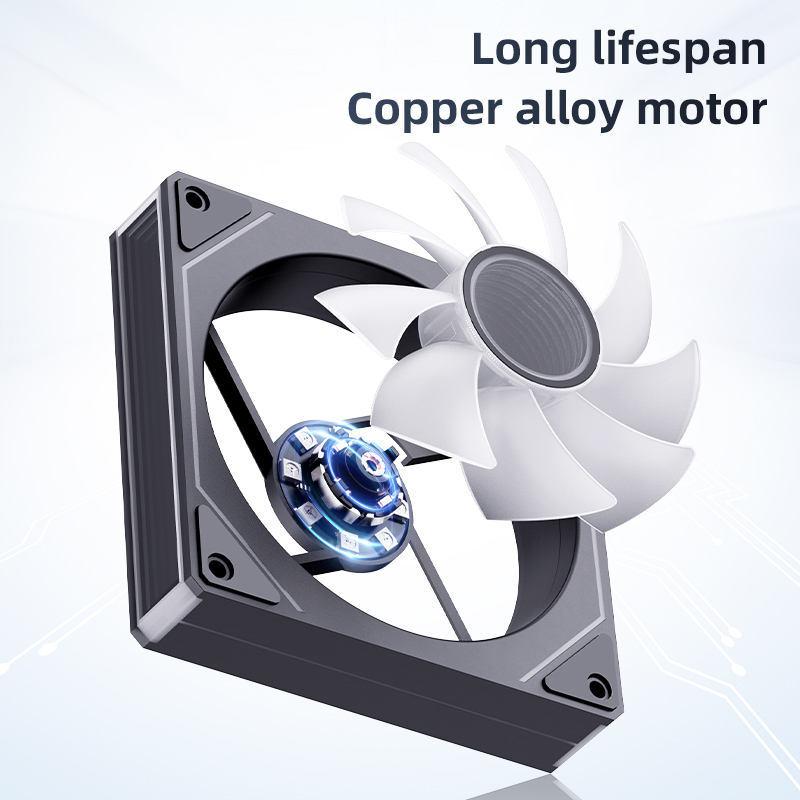 Computer Chassis Fan 12cm ARGB 4 Pin Quiet Cooling Fan 12V Large Air Volume 56.8CFM/600-1500RPM