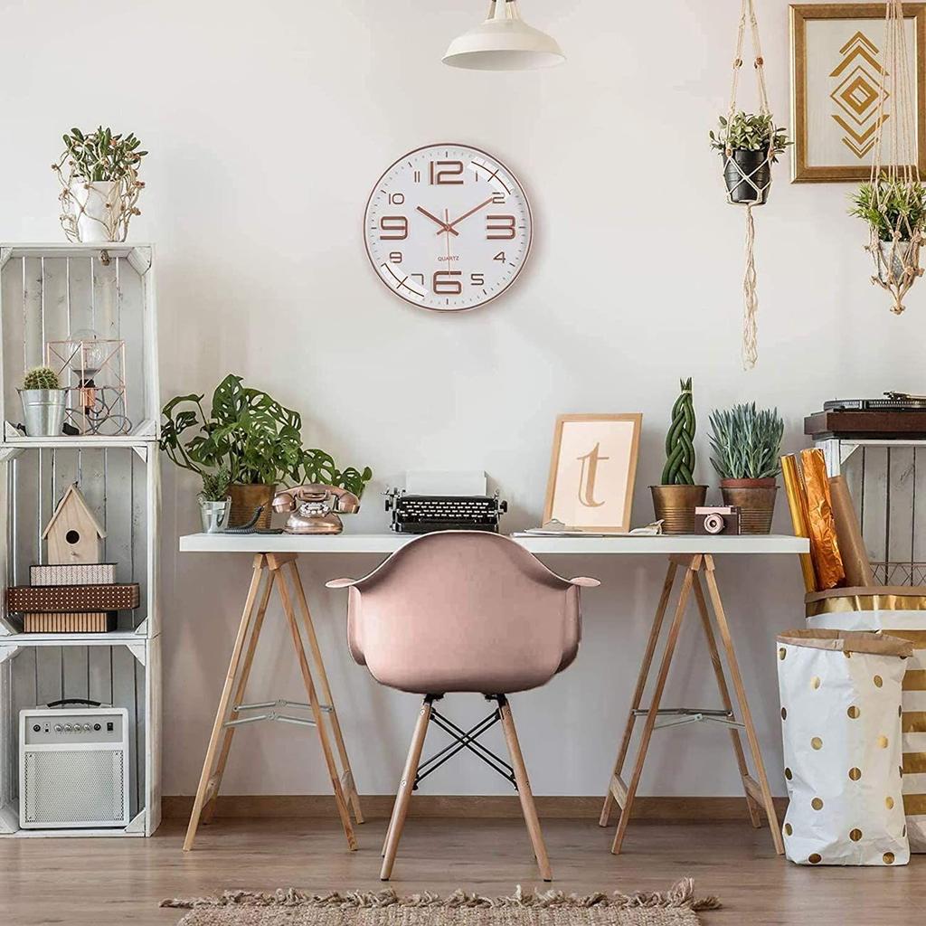 Wall Clock 12" Silent Quartz Decorative Latest Wall Clock Non-Ticking Classic Clock Battery Operated Round Easy To Read For Room/Home