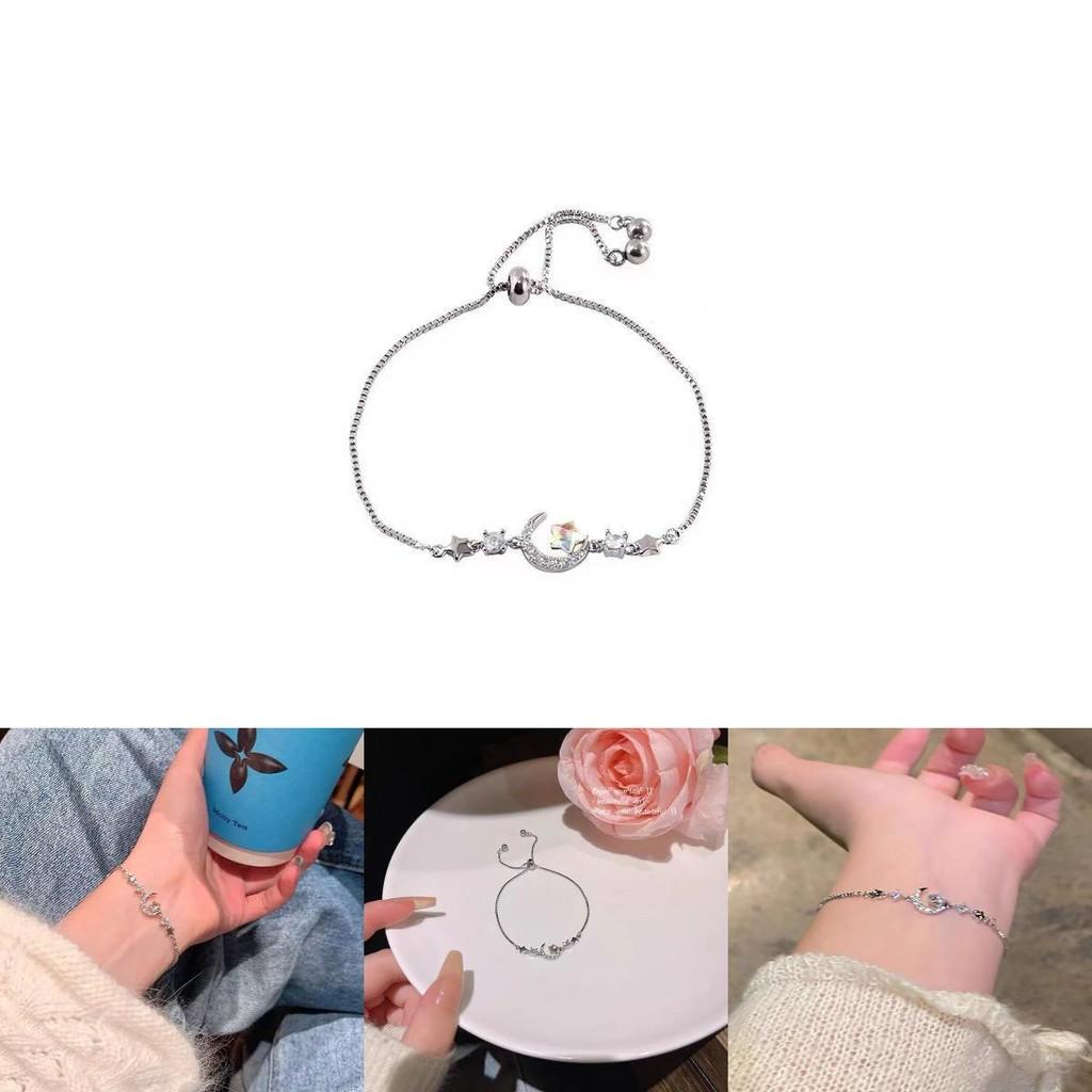 Trendy Zircon Star Moon Bracelet For Women Chic Alloy Jewelry Summer 2024