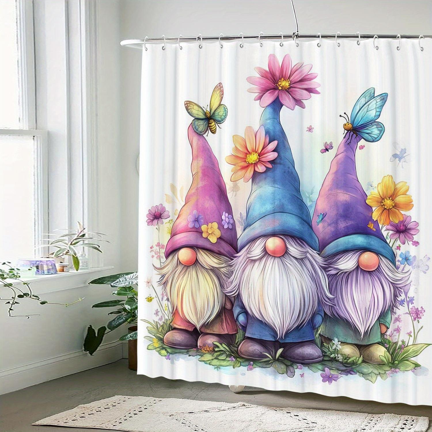 

A Whimsical Gnomes Shower Curtain: Bring a Touch of Enchantment to Your Bathroom with This Adorable Design Featuring W90XH180cm
