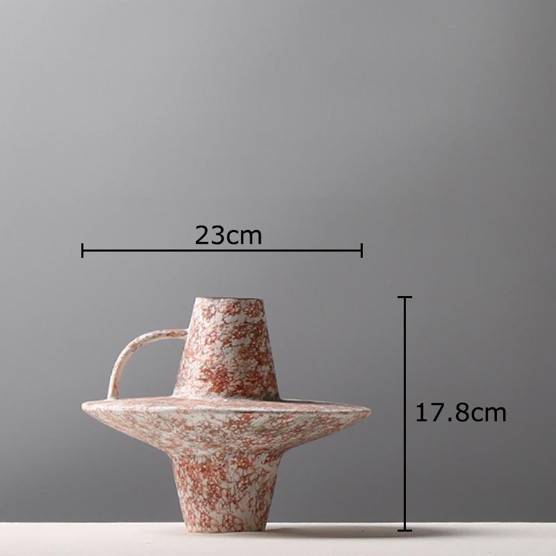 Vintage Griff Keramikvase Schreibtischdekoration Künstliche Blume Blumenarrangement Retro Blumenvase Raum Ästhetische Dekoration