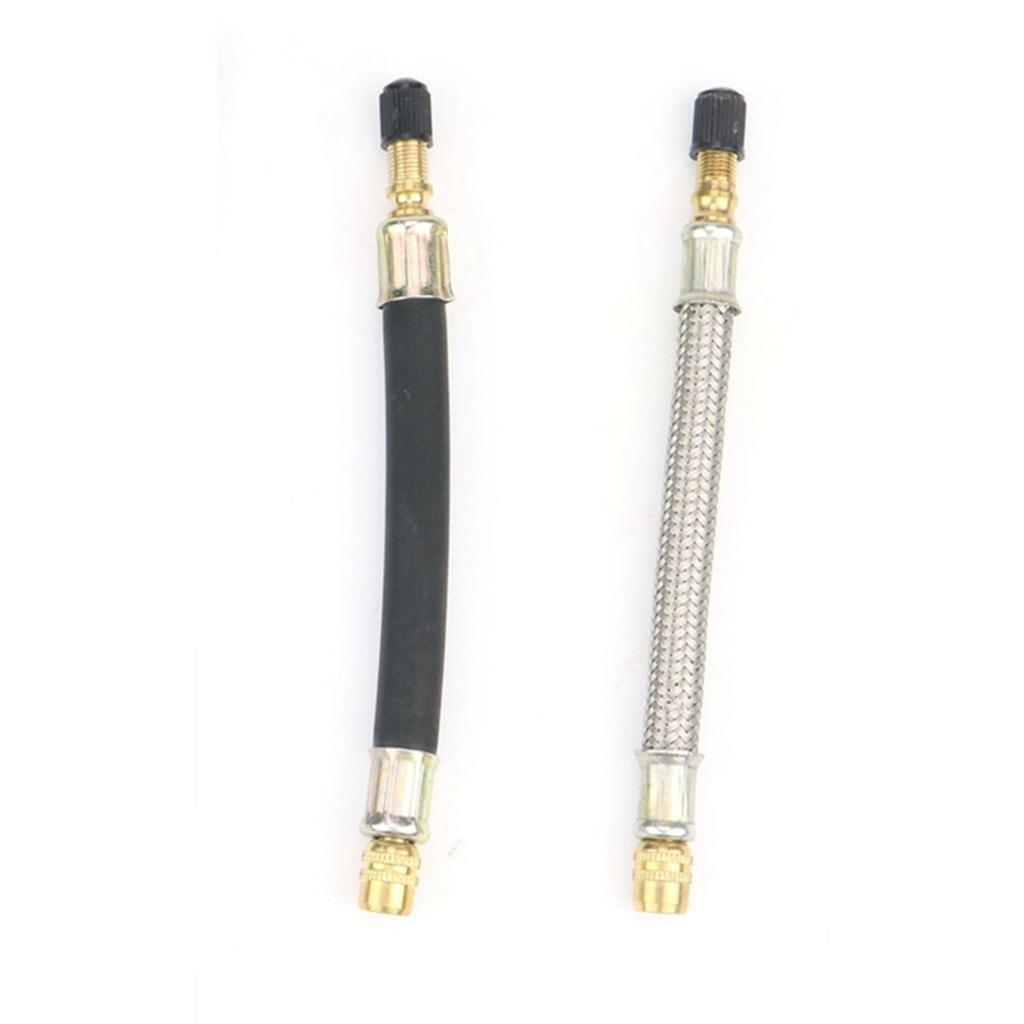 Stainless Steel Mesh Wrapped Flexible Braided Metal BRASS Rubber TYRE VALVE EXTENSION Flexible TRUCK TRANSIT VAN Car ADAPTOR Tire Chucks 1