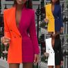 2022 Farbblock-Naht V-Ausschnitt OL Professioneller Cardigan-Blazer