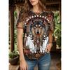 Damen Boho T-Shirt Grafik Tier Geometrisch Vintage Stilvoll Klassisch Kurzarm Rundhals Rundhals Reguläre Oberteile Täglich
