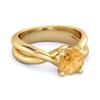 Citrine Crisscross Band Design Ring - 925 Sterling Silver Gold Vermeil
