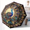 1 Stück Schöner Pfau Langlebiger Cartoon Faltbarer Regenschirm,Kompakter Regenschirm für Männer und Frauen,Geeignet für Reisen oder den täglichen Gebrauch.N003