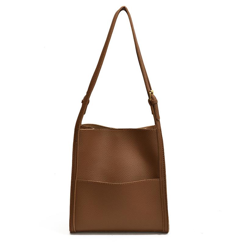 Retro Women's Large-capacity Bag Women's Autumn and Winter New Trendy Fashion Simple Casual Shoulder Bucket Bag