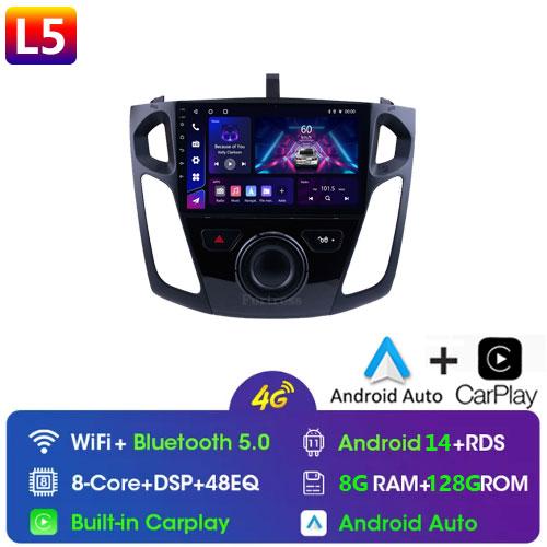 Car Radio Stereo For Ford Focus 3 MK3 2011-2019 Car Media Player GPS Screen Headunit Carplay Android14 Auto Support 360 Camera