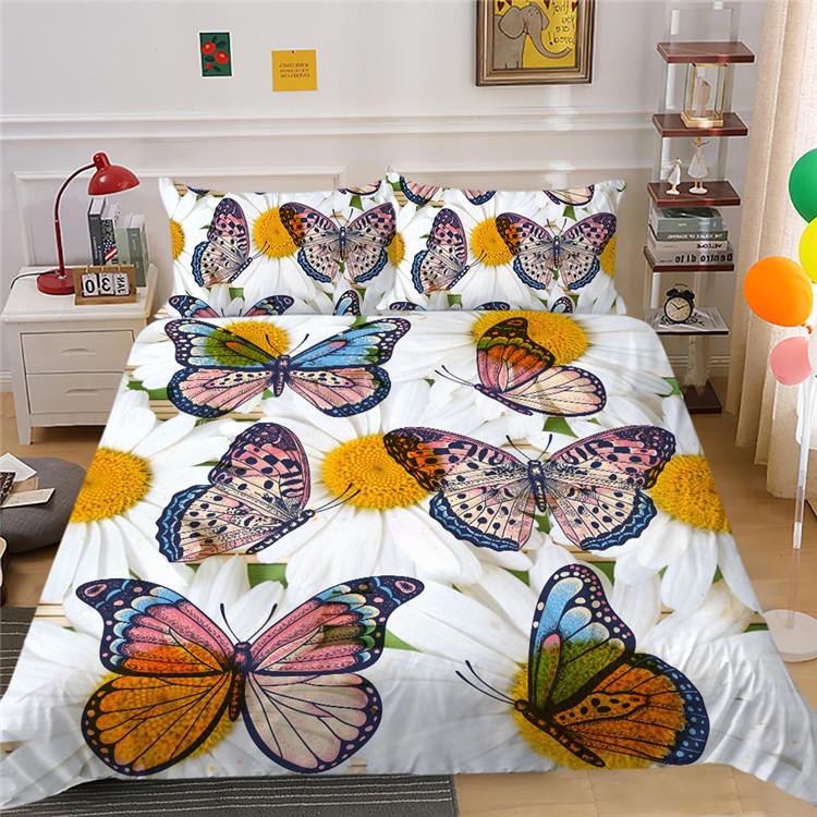 Polyester Bedding Two Or Three-Piece Butterfly Digital Printing