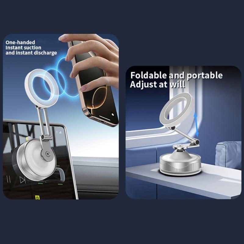 Car Phone Holder Strong Magnets & Vacuum Suctions Cup Adjustable Car Phone Mount, Phone Holder for Desk