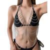 Body Chain For Women Quartz Crystal Stone Chain Bra Metal Body Harness Top Sexy Accessories Jewelry