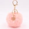 Christmas Snowflake Pom Pom Plush Keychain Charm