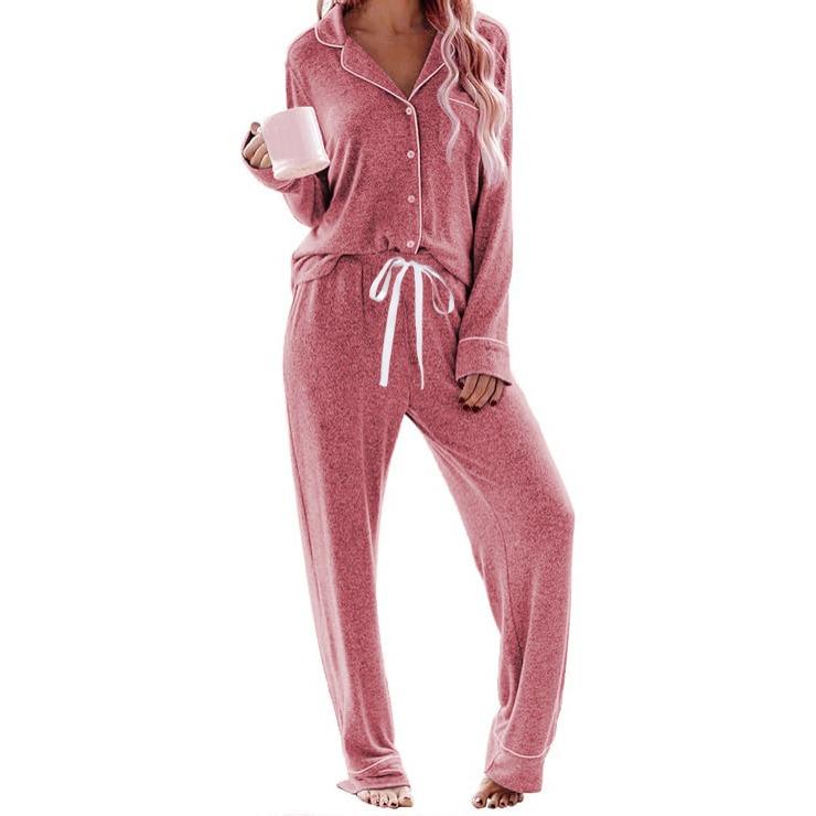 2026 Autumn & Winter New Women Pajama Set, Casual Minimalist Two-piece Loungewear S красный