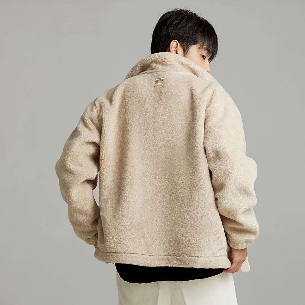 New MLB Velvet Jackets Unisex Light Beige 3AFDB0626-43BGS