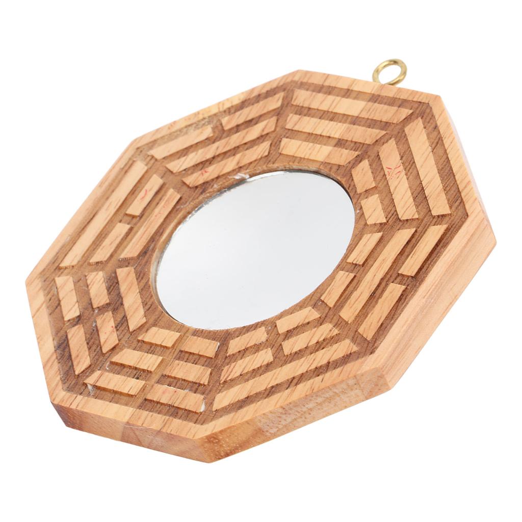 Bagua Mirror Wooden Concave Mirror Outdoor Door Pendant Bring Wealth Good Luck Decoration