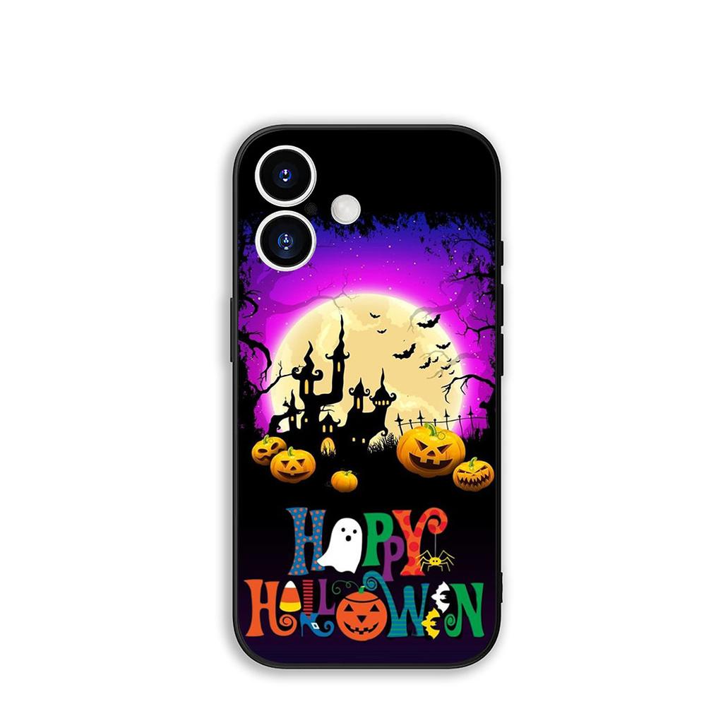 for Apple iPhone 16 15 14 Plus 13 12 Mini 17 Pro Max + ProMax 16E Air 15+ Cover Case Little Ghost With H-Halloweens Pumpkin