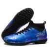 35-46Men/Women's High Top Elastic Socks Football Boots Rubber Soft Sole Short Nail Artificial Turf Leather Youth Children Football Shoes