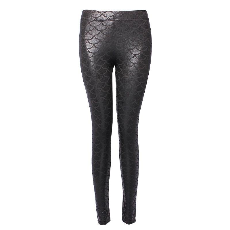 2025 Spring Summer New Fish Scale Nine-minute Pants Women High Elastic Thin Slim Bottoming Pants Slim Pants