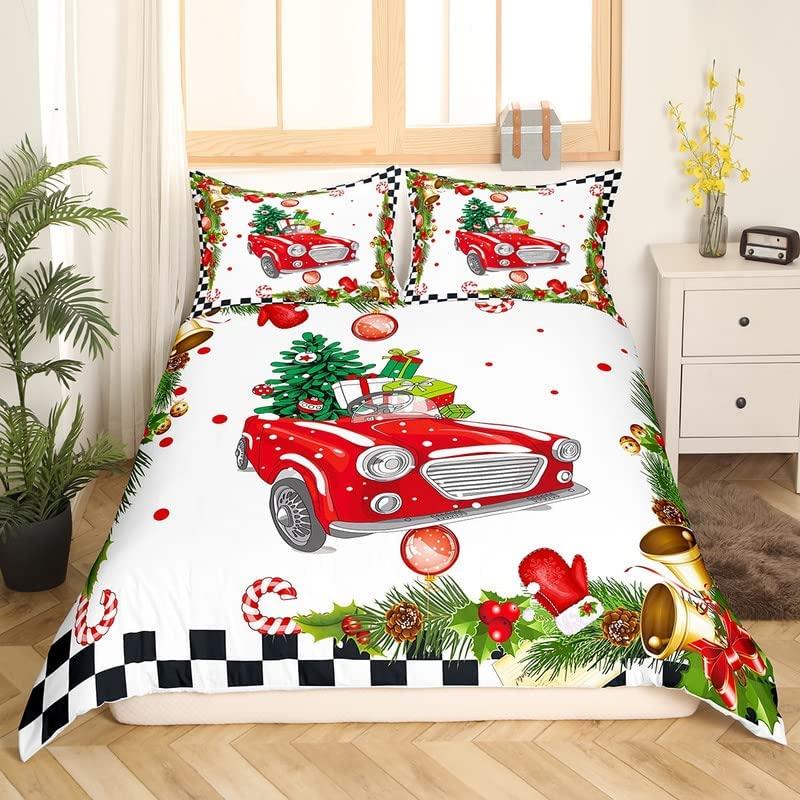 Copripiumino di Natale Set King Queen Full Twin Size per bambini adolescenti adulti Set di biancheria da letto Copripiumino in poliestere con federa