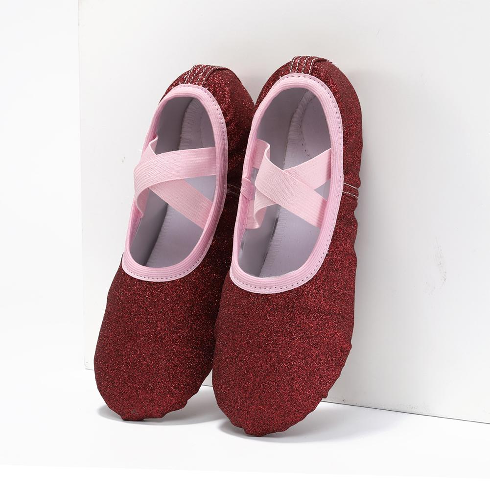 Ballet Shoes for Girls Glitter Ballet Dance Shoes Leather Dance Slippers Full Sole Ballet Dance Flats for Childrens Kids Toddler for Dance