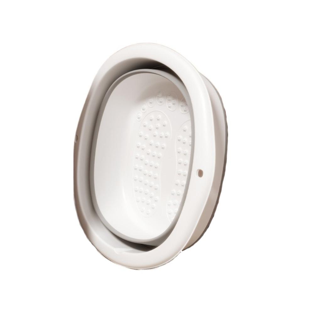 

with Hanging Hole Foot Bath Basin Retractable Foldable Water Bucket Living Room Grey Without Lid