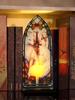 White Fox Pattern Gothic Arch Decor, Acrylic Cndle Holder, Butterfly & Sword Design, Artistic Tabletop Ornaments for Home Gifts