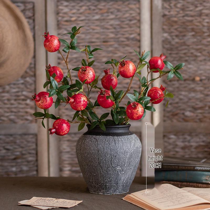 Persimmon & Pomegranate Artificial Floral Arrangement for Living Room Blessings & Entrance Decor