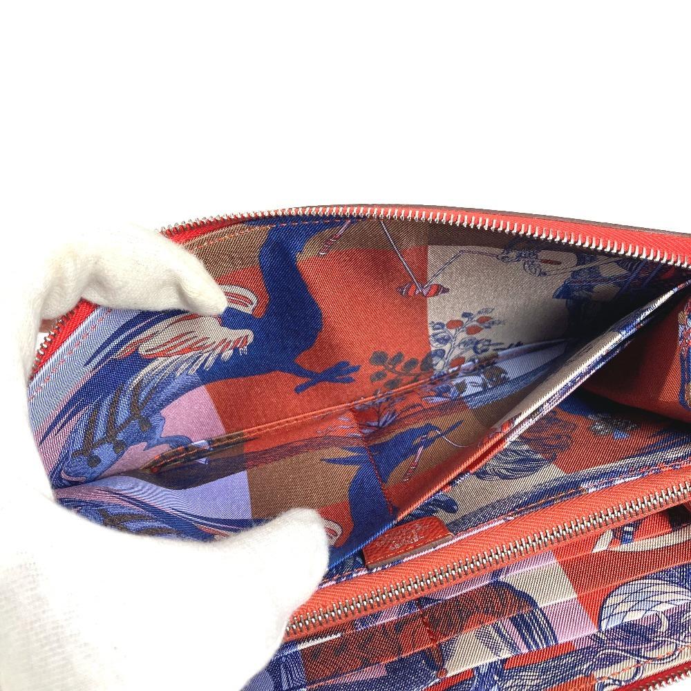 HERMES Azap Long Silk-In Wallet Zip Around Long Wallet Epsom Capusine Orange
