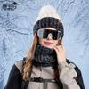Winter warme Hutschal zweiteilige Abdeckung Outdoor Kälteschutz Ohrenschutz Pulloverhut Damen Samt verdickt gestrickte Wollmütze