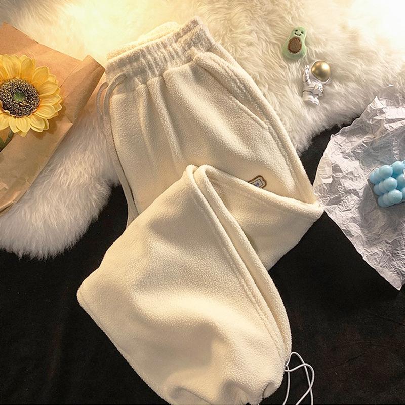 Casual Sports Pants Thick Fleece Warm Sweatpants Baggy Joggers Trousers