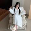 Autumn and Winter New Imitation Mink Velvet Loose Over The Knee Long Hair Skirt Women's Large Size Pajamas Dress
