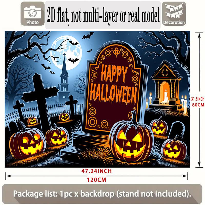Party Backdrop Halloween Flat Banners Spooky Scenery Celebrations Wedding Enthusiasts Celebration Photo Booth Front Door Decor