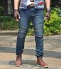 VOLERO Men's Slim Fit Straight Leg Biker Riding Jeans with Flap