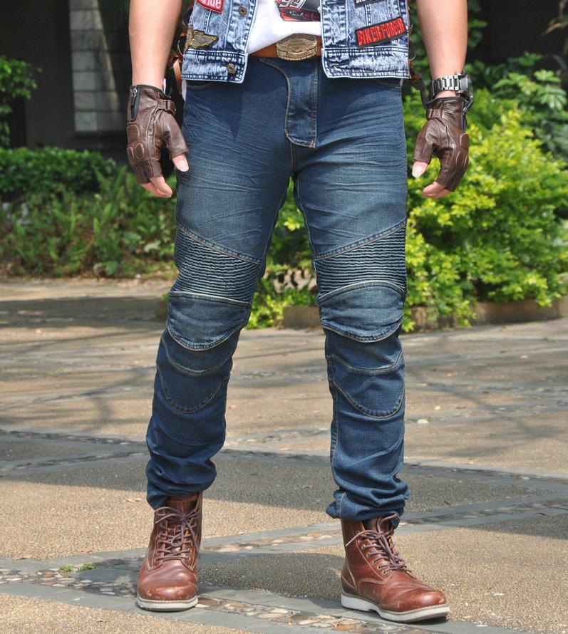 VOLERO Men's Slim Fit Straight Leg Biker Riding Jeans with Flap