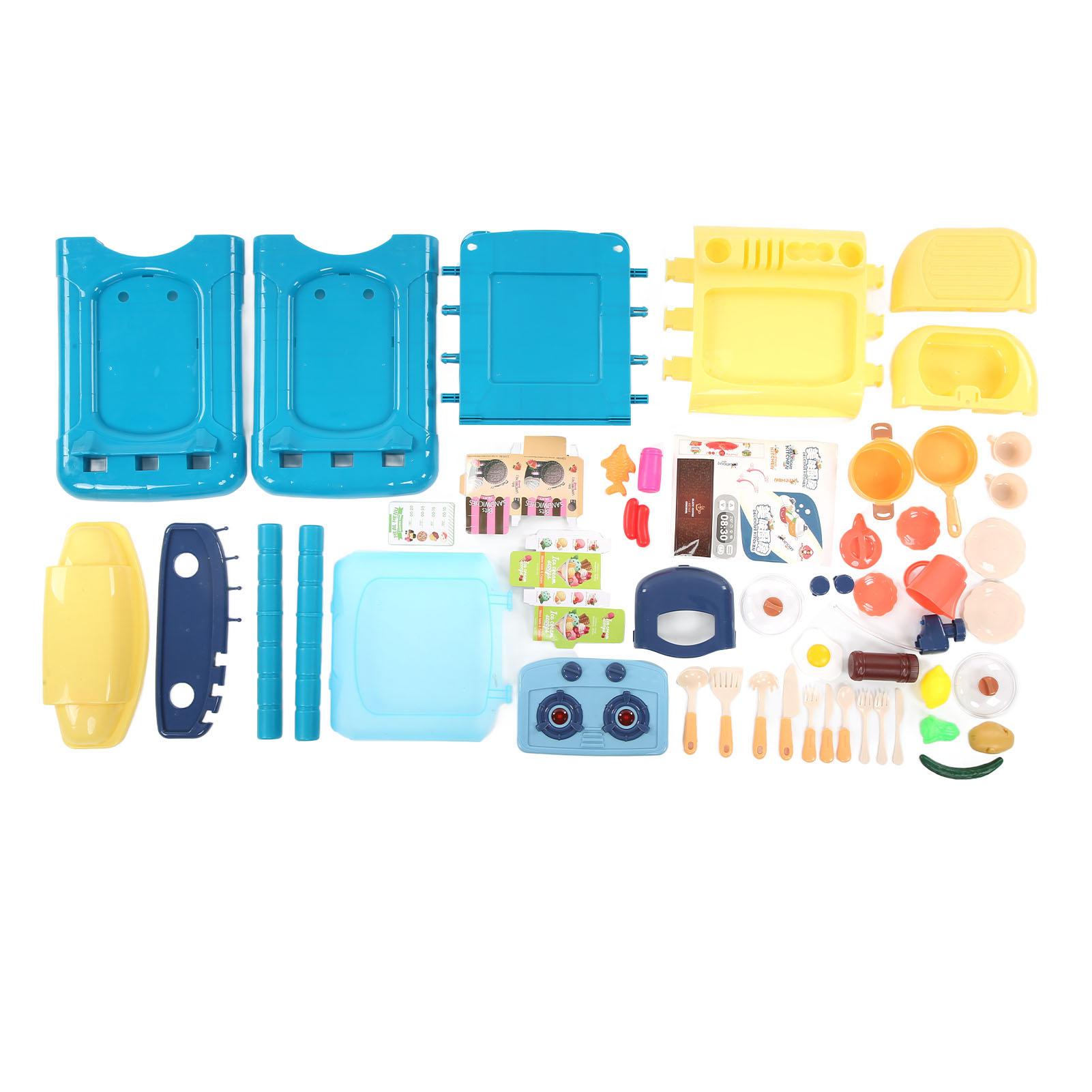 51pcs set Children Kitchen Toys Smooth Edge Play Kitchen Cooking Table Set for 3+