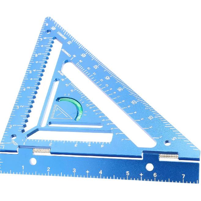 Innovative Rafter Tool Aluminum Alloy Triangular Ruler Protractor and Combination Tool Woodworking Ruler for Carpenters Architects