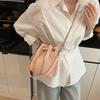 Women's bag new shoulder crossbody small square bag pleated bag high-end bucket bag versatile