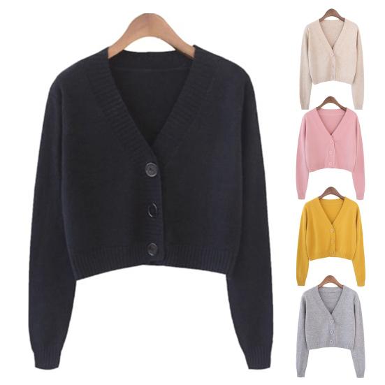 Dámský svetr Kabát s výstřihem do V Dlouhé rukávy Jednobarevné Jednořadý cardigan zateplený pletený střih jedné velikosti Dámský jarní svetr Dámské oblečení