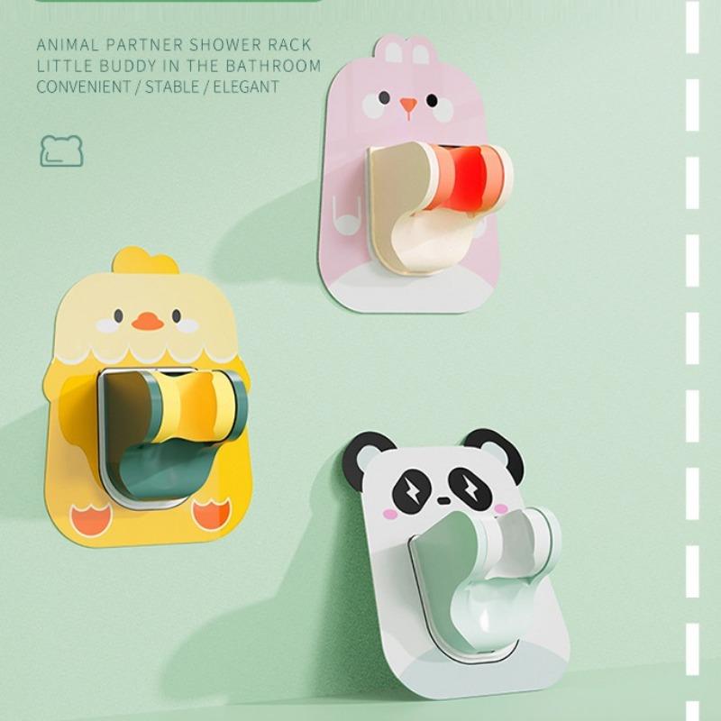 1pc Shower Bracket Free Punch Nozzle Hanging Seat Fixed Artifact Adjustable Lotus Pod Bathroom Children's Flower Drying Shower