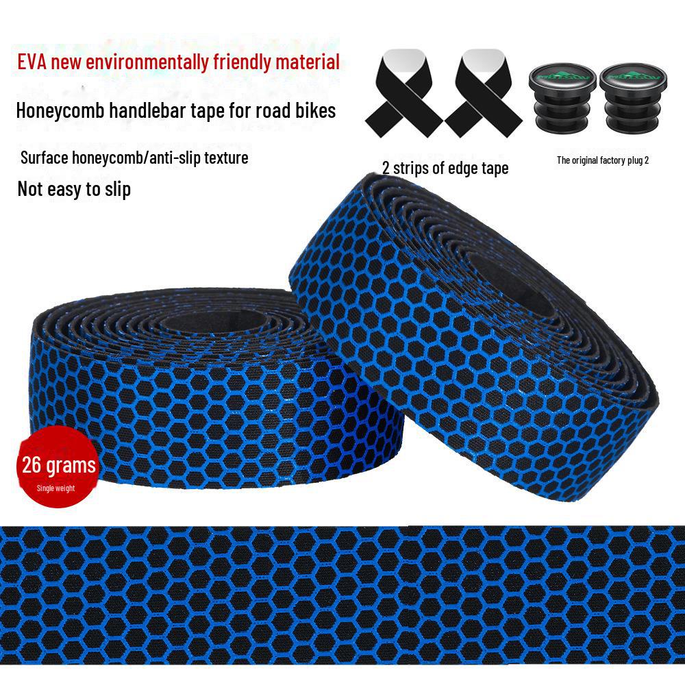 

Силиконовый нескользящий руль велосипеда MOTSUV с сотовым узором и кабельным хомутом синий