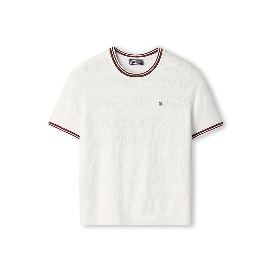 

Fila Белый Модный Простой Текстурный Повседневный Универсальный Удобный Пуловер с Коротким Рукавом Вязаный Топ Женские топы F11W533403F-WT S