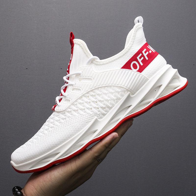 New breathable sneakers men's 2025 new fashion Korean version casual trendy shoes student running shoes flying woven mesh shoes