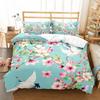 Tropical Birds Duvet Cover Watercolor Hummingbird Flowers Twin Bedclothes Exotic Wildlife White Abstract Polyester Qulit Cover