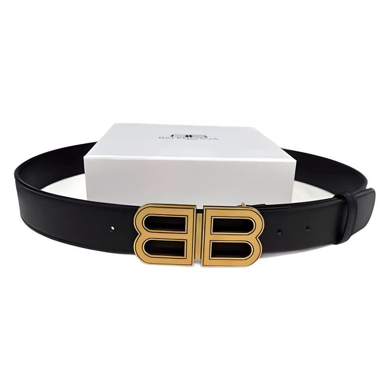 Unisex Genuine Leather Paris Belt - Double BB Design, Versatile & Stylish for Couples